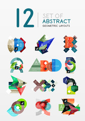 Fototapeta premium Set of vector abstract geometric layout