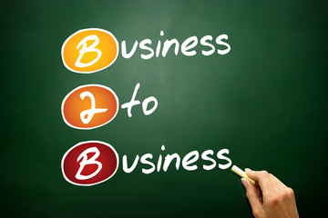 Business To Business (B2B), acronym on blackboard