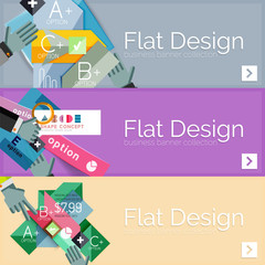 Flat design vector infographic banners with geometric