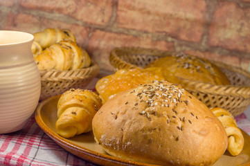 Bun and various pastry