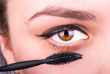 Naklejka premium Female eye and mascara