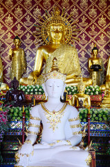 Inside of Church and Buddha Statue of Wat Phra Sing