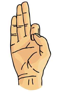 F Sign Language vector illustration