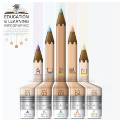 Education And Learning Step Infographic With Pencil Diagram