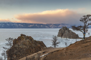 Fototapeta na wymiar Baikal Lake. Olkhon Island in winter time