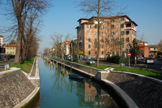 Canal at Lido Island near Venice, Italy