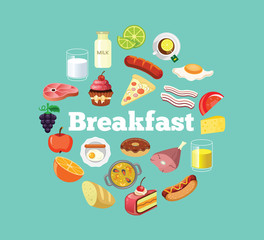 Vector food flat illustration