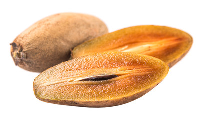 Sapodilla or Ciku fruit over white background