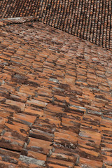 Background of old roof tiles