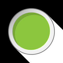 green circle with stylized shadow