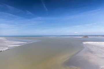 View from the Mont Saint-Michel, France to the English Channel