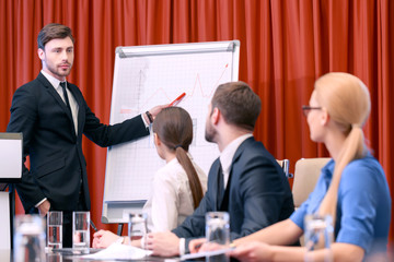 Business presentation at meeting