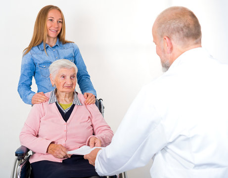 Elderly woman at the doctor