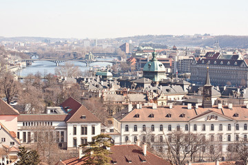 Fototapeta na wymiar Bridges over the Vltava River. Prague