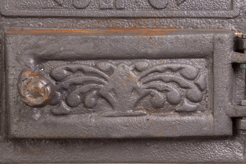 Cast iron door for furnaces.
