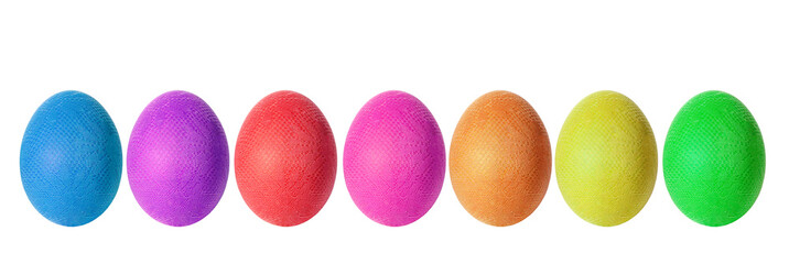 multi-colored Easter eggs the isolated