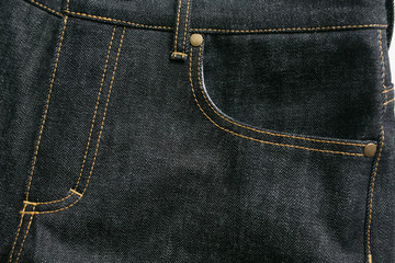 Selvedge denim jeans closeups