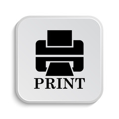 Printer with word PRINT icon