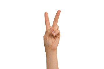 Young Lady's Left V Sign