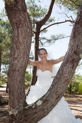 Nice and a Beautiful bride outdoors