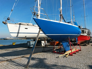 Sailboat in Dry Dock