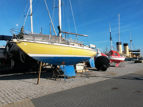 Sailboat in Dry Dock