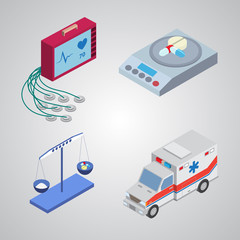 Flat design isometric style modern vector illustration icons set