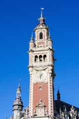 Clock Tower at the Chambre de commerce in Lille, France