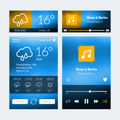Set of flat design UI elements for website and mobile apps
