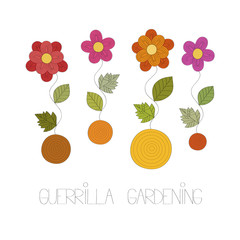 Guerrilla gardening vector illustration