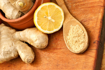 Minced (ground) ginger and ginger root