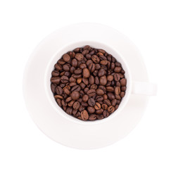 Cup of coffee beans