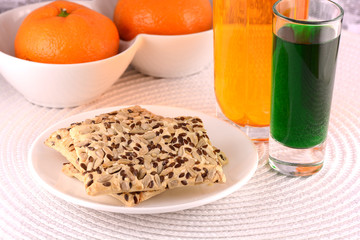 sweet cake on white plate and fruits