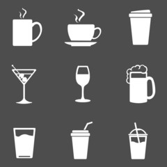 Vector Set of Drinks Icons