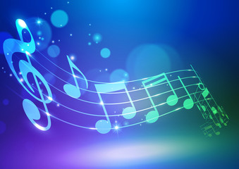 Abstract Music Notes Vector Background