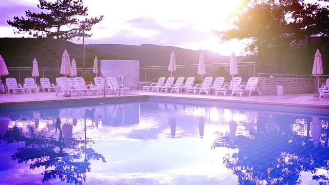 Magic pool evening view