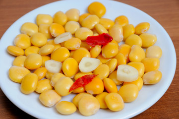 Lupin or Lupini Beans are the yellow legume seeds of Lupinus gen