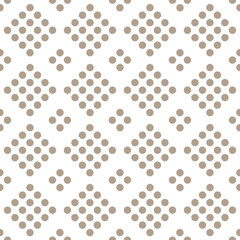 Seamless geometrical pattern with circles on a white background.