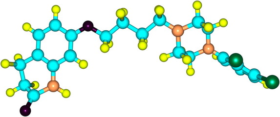 Aripiprazole molecule isolated on white