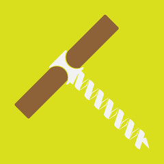 monochrome icon set with corkscrew