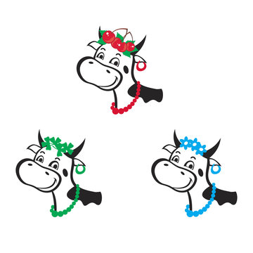 Vector Illustration of funny cow
