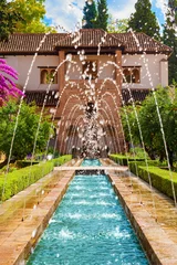 Photo sur Plexiglas Fontaine Alhambra de Grenade. Fontaine et jardins du Generalife