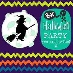 Halloween hand drawn invitation template