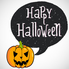 Halloween hand drawn invitation or greeting card