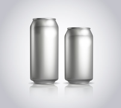 Two metal cans. Vector illustration of cold drink