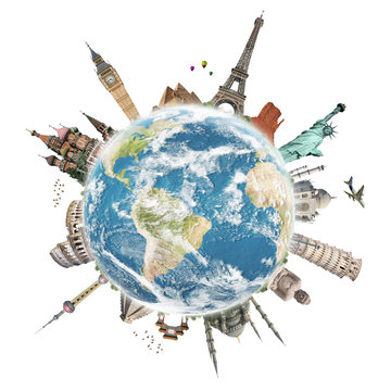 Travel the world monument concept