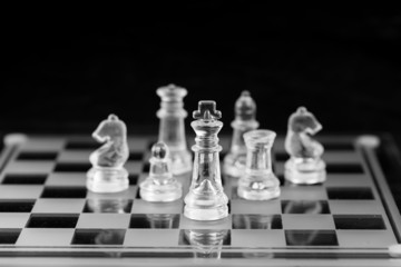 Chess figure, business concept strategy, leadership, team and su