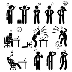 Businessman Business Man Stress Pressure Workplace Cliparts