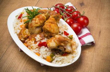 Ración de arroz con pollo