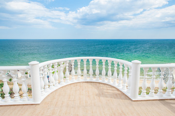 Balcony view on the sea shore